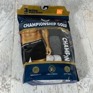 Championship Gold Boxer Briefs‎ Mens 2XL Multicolor Soft Fabric 3 Pack